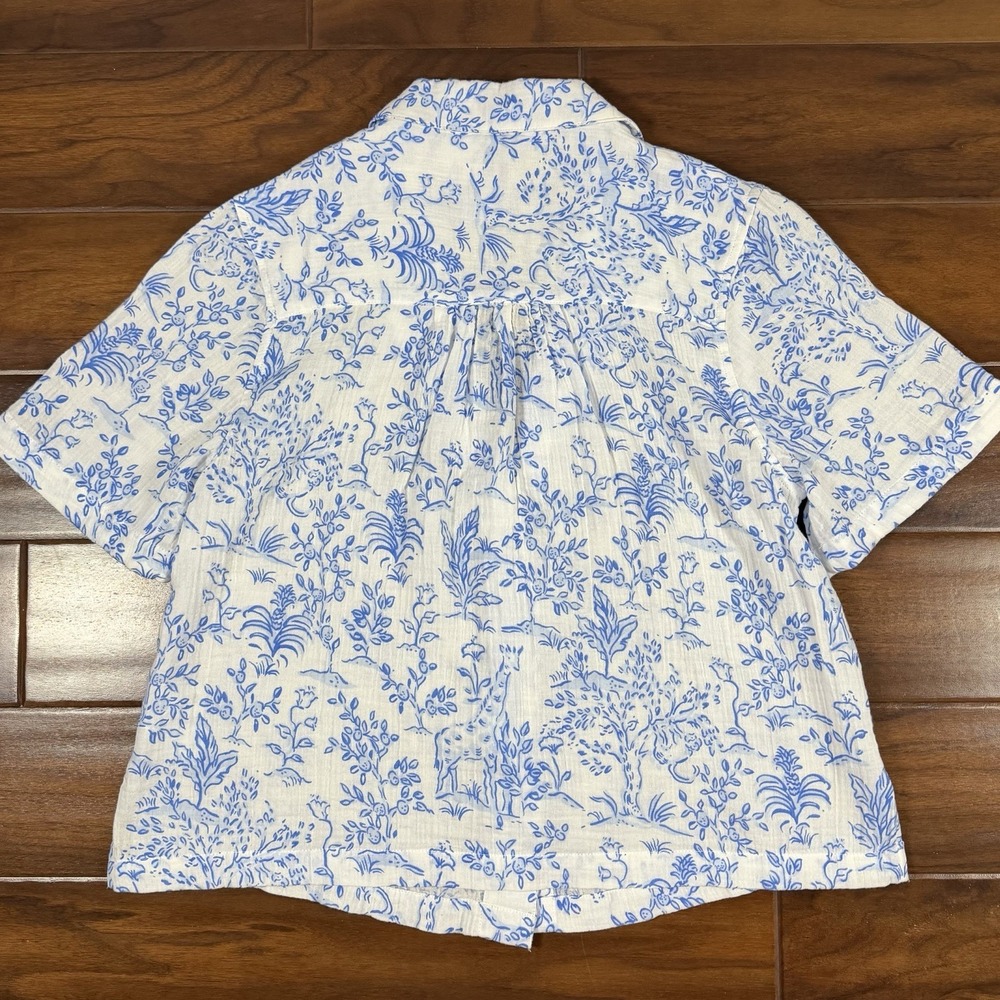 Lilly Pulitzer Women's Size Small Resort White Blue Montee Shirt Cover Up - Picture 8 of 11